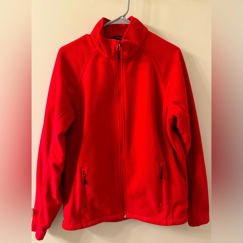 Lands End Bright Red Zip Up Jacket. Size M. Very warm. Only worn a few times.